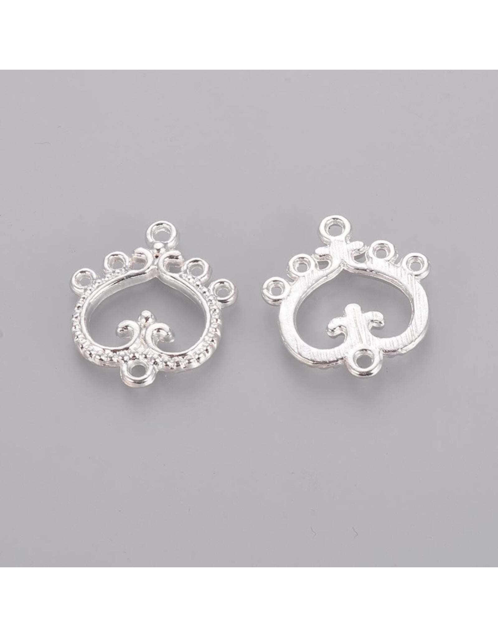 Heart Link (1to5) 19x21mm Silver NF