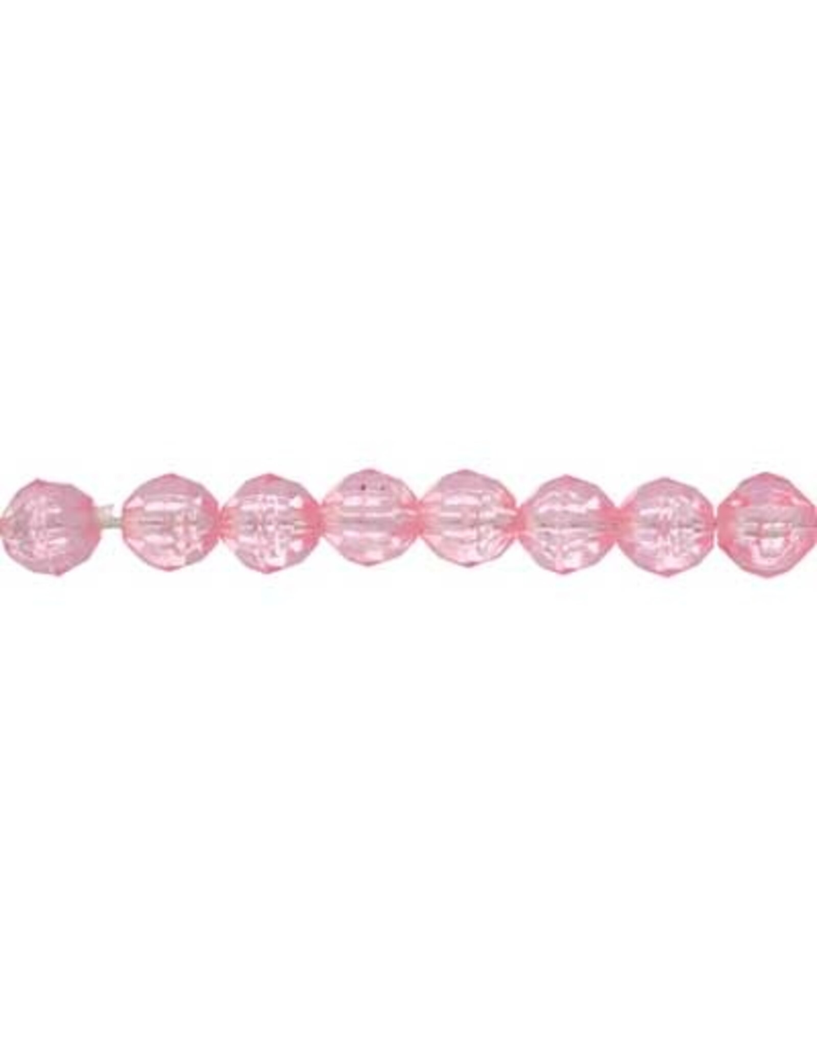 Faceted Round  8mm Transparent Pink x250