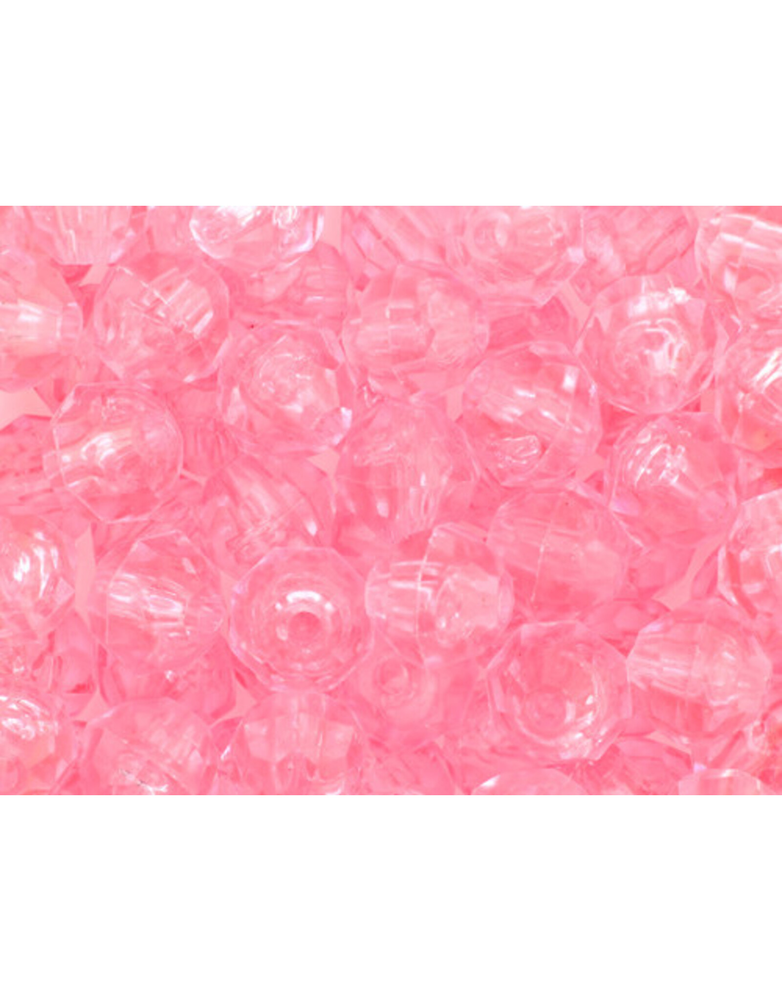 Faceted Round  8mm Transparent Pink x250