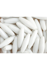 Spaghetti Beads 19x6mm Opaque White x1000