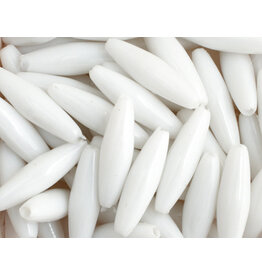 Spaghetti Beads 19x6mm Opaque White x1000
