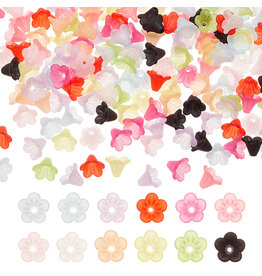 14x10mm Acrylic Bell Flower Mix Matte  x48
