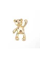 Bear 23mm  18k Gold Plated with Rhinestones  x1  NF