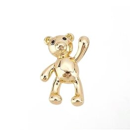 Bear 23mm  18k Gold Plated with Rhinestones  x1  NF