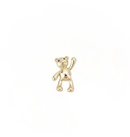 Bear 17mm  18k Gold Plated with Rhinestones  x1  NF