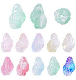 15x10mm Glass Shell  x5 Pair Mixed Colours
