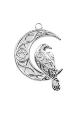 Raven Moon Stainless   36x25mm  Silver  x1 NF