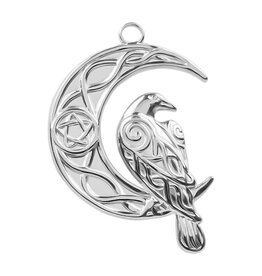 Raven Moon Stainless   36x25mm  Silver  x1 NF