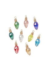 Christmas Light  Charm 26x10mm  3 Pair Random Mix