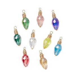 Christmas Light  Charm 26x10mm  3 Pair Random Mix