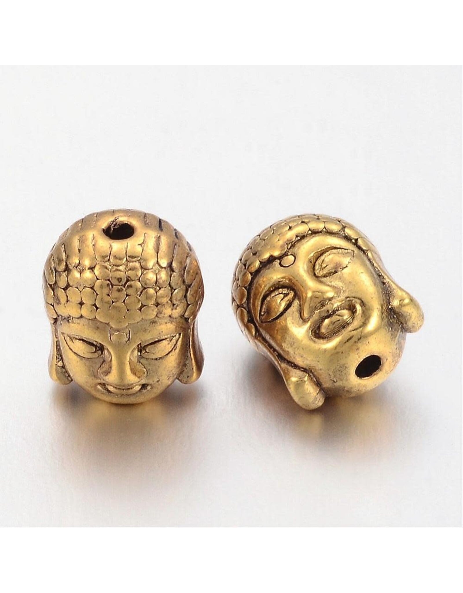 Buddha Head Bead Antique Gold 11x9mm  x10 NF