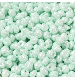 107 4x3mm  Fringe Bead 10g  Opaque Pale Aqua Lustre