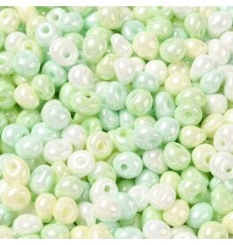 104 4x3mm  Fringe Bead 10g  Opaque Honeydew Lustre Mix