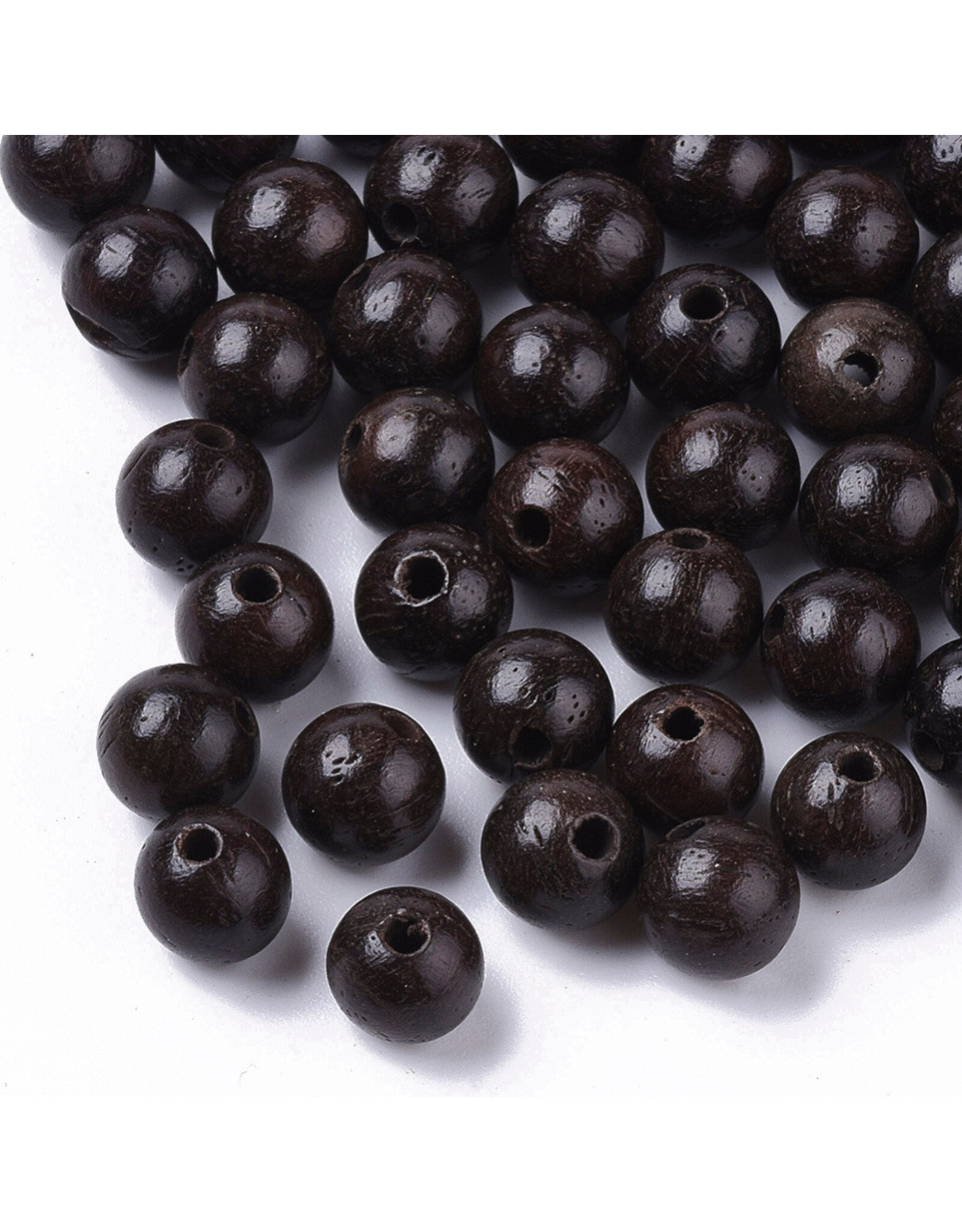 6mm Wood Black  x100