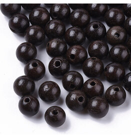 6mm Wood Black  x100