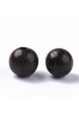 6mm Wood Black  x100