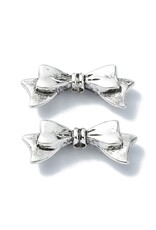 Bow Bead Antique Silver 8x20mm  x10   NF