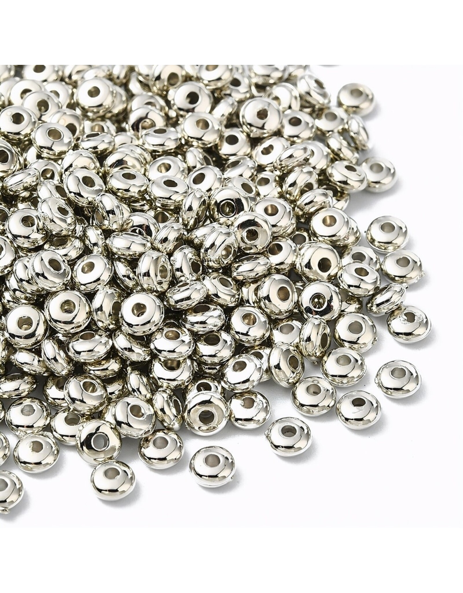 4mm Rondelle Spacer Bead  Platinum   x100 NF