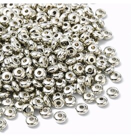 4mm Rondelle Spacer Bead  Platinum   x100 NF