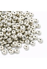 6mm Rondelle Spacer Bead  Platinum   x100 NF