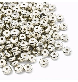 6mm Rondelle Spacer Bead  Platinum   x100 NF