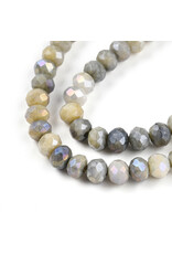 4x3mm Rondelle  Opaque Grey Brown Lustre Mix  x110