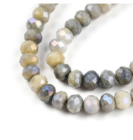 4x3mm Rondelle  Opaque Grey Brown Lustre Mix  x110