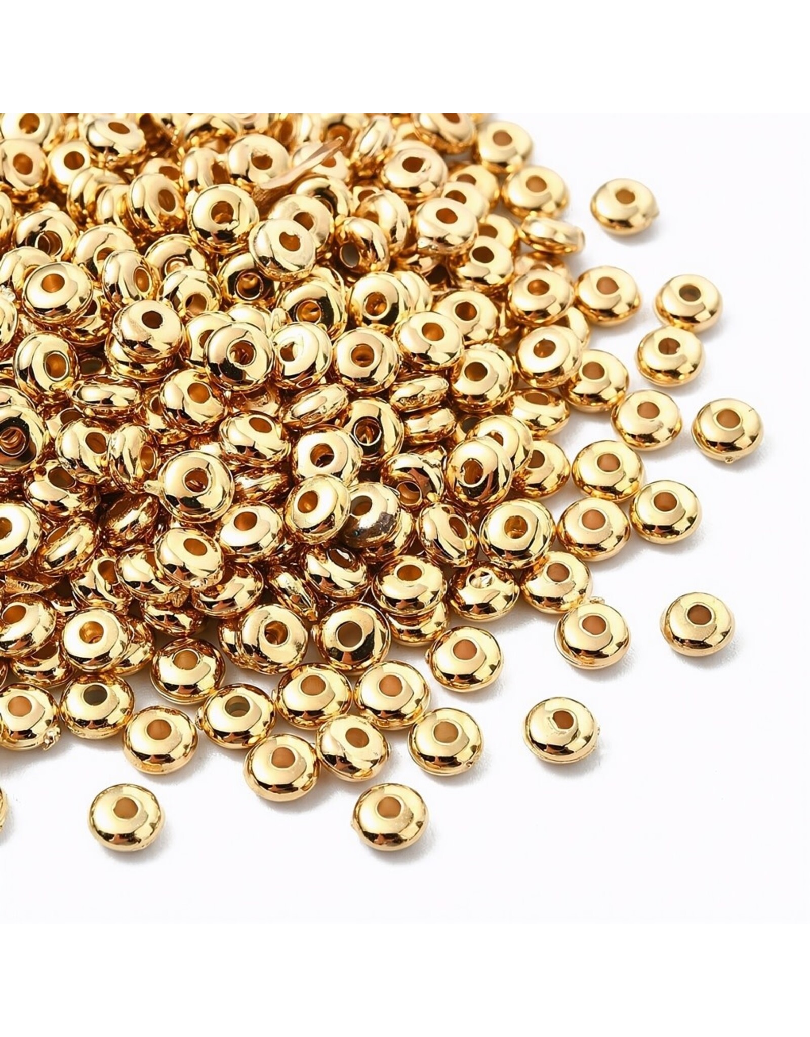 4mm Rondelle Spacer Bead  Gold   x100 NF