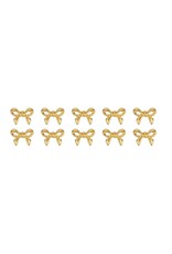 Bow Bead Gold 10x14mm  x10   NF