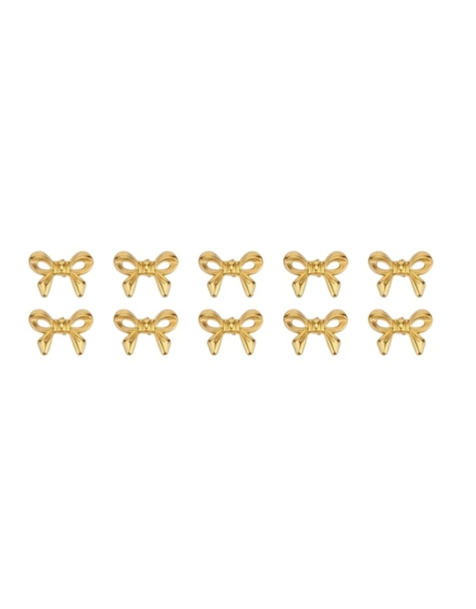 Bow Bead Gold 10x14mm  x10   NF