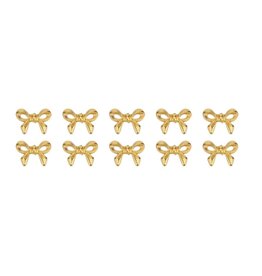 Bow Bead Gold 10x14mm  x10   NF