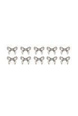 Bow Bead Platinum 10x14mm  x10   NF