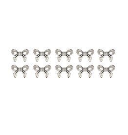 Bow Bead Platinum 10x14mm  x10   NF