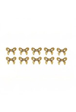 Bow Bead Antique Gold 10x14mm  x10   NF