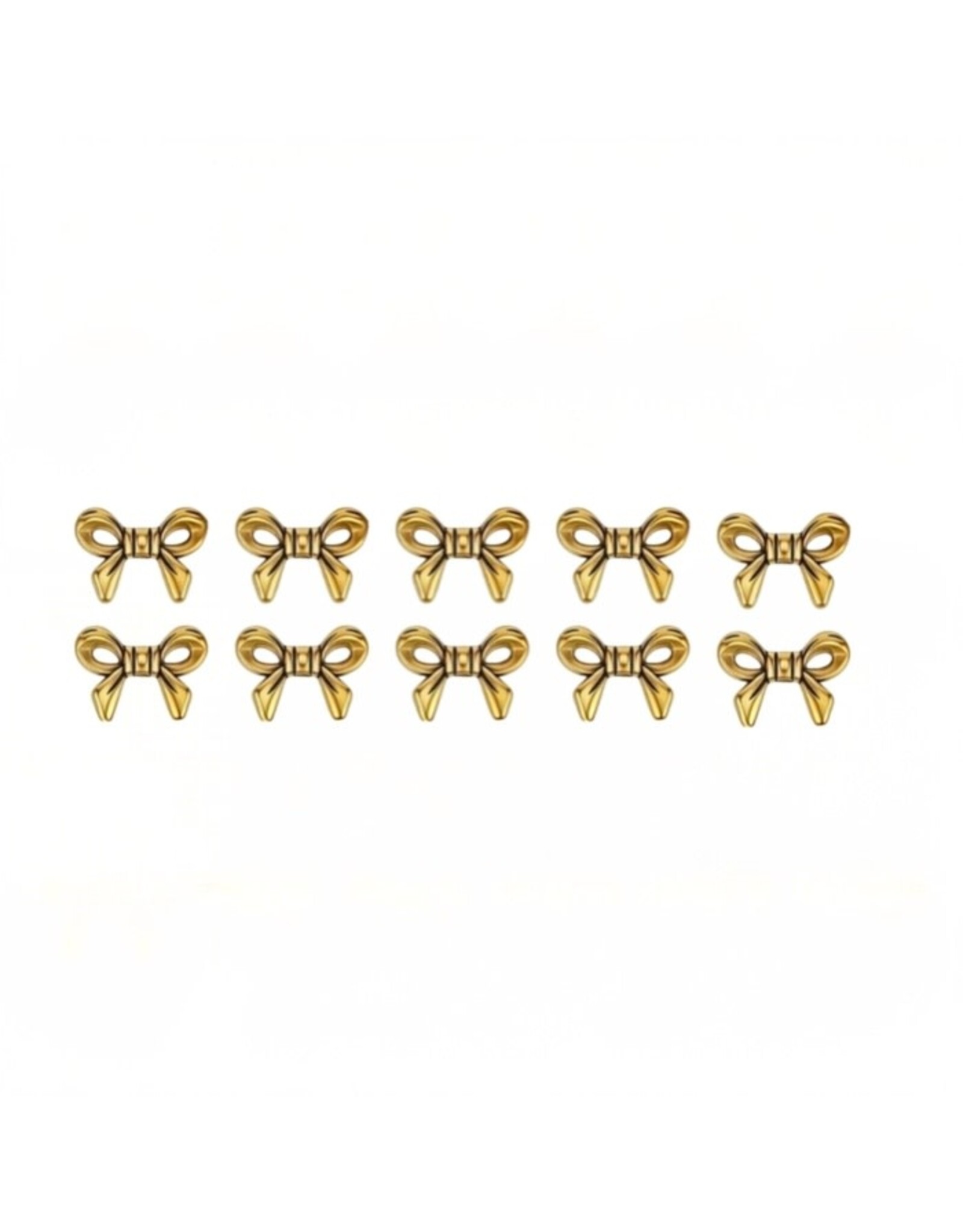 Bow Bead Antique Gold 10x14mm  x10   NF