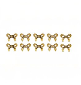 Bow Bead Antique Gold 10x14mm  x10   NF