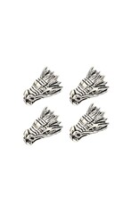 Dragon Head End Cap Cone   17x11mm  Antique Silver x4  NF