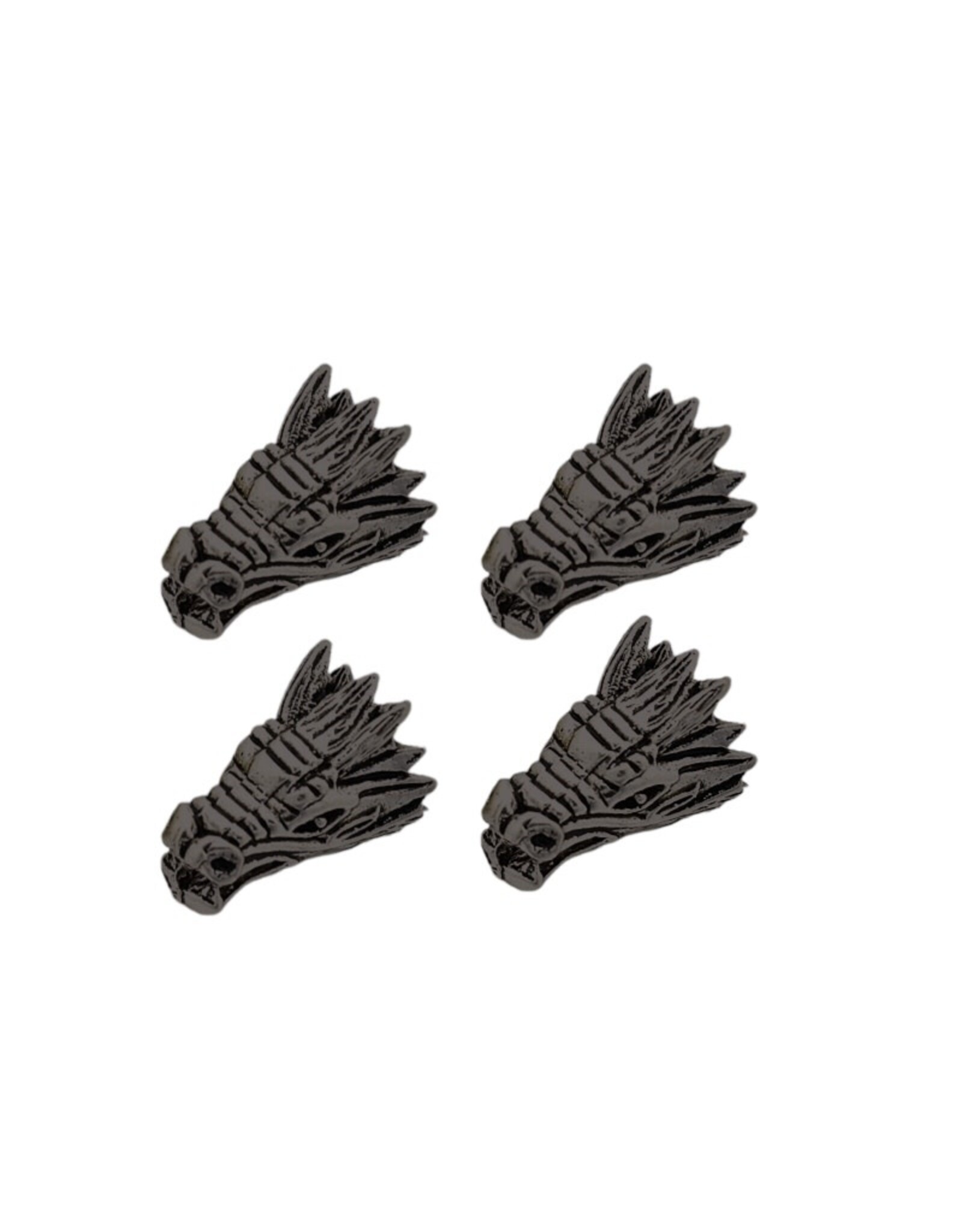 Dragon Head End Cap Cone   17x11mm Gunmetal  x4  NF