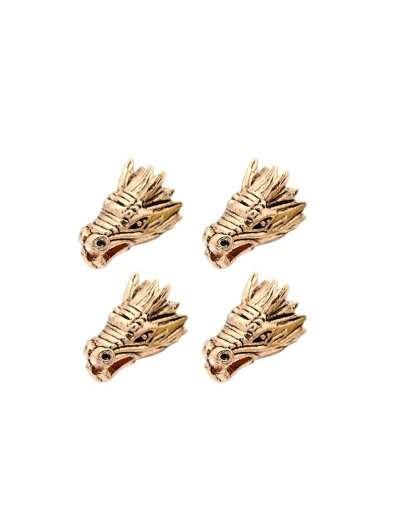 Dragon Head End Cap Cone   17x11mm Antique Copper  x4  NF