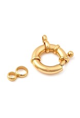 Spring Ring  20mm  18k Gold Plated  x1