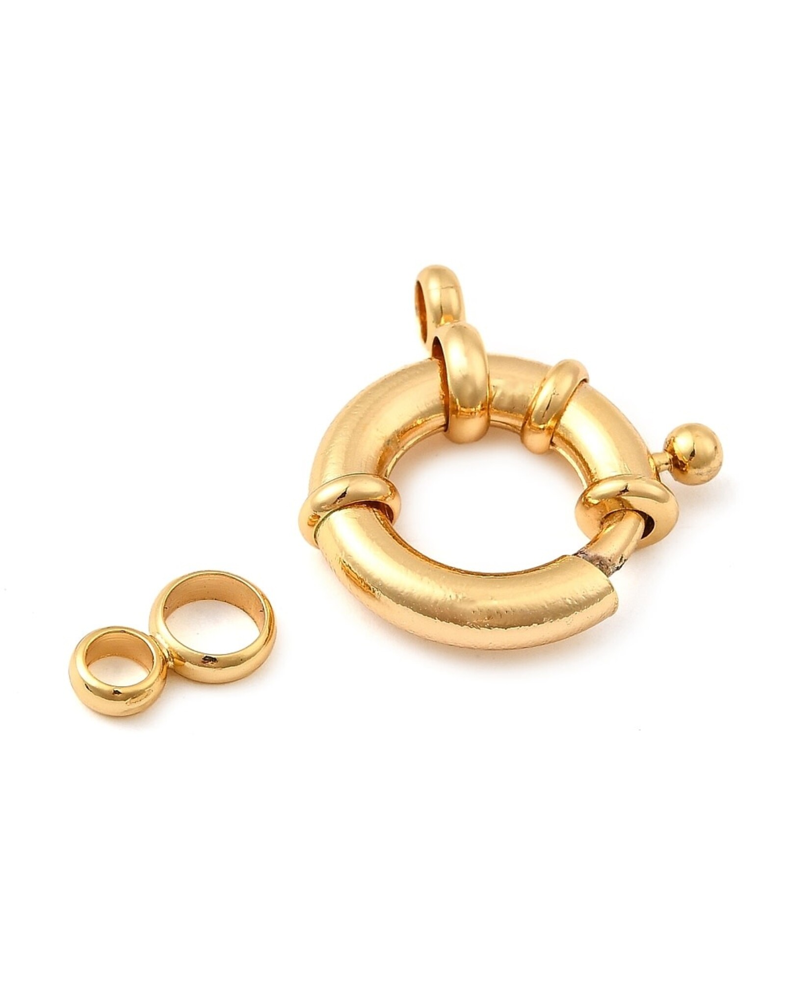 Spring Ring  20mm  18k Gold Plated  x1
