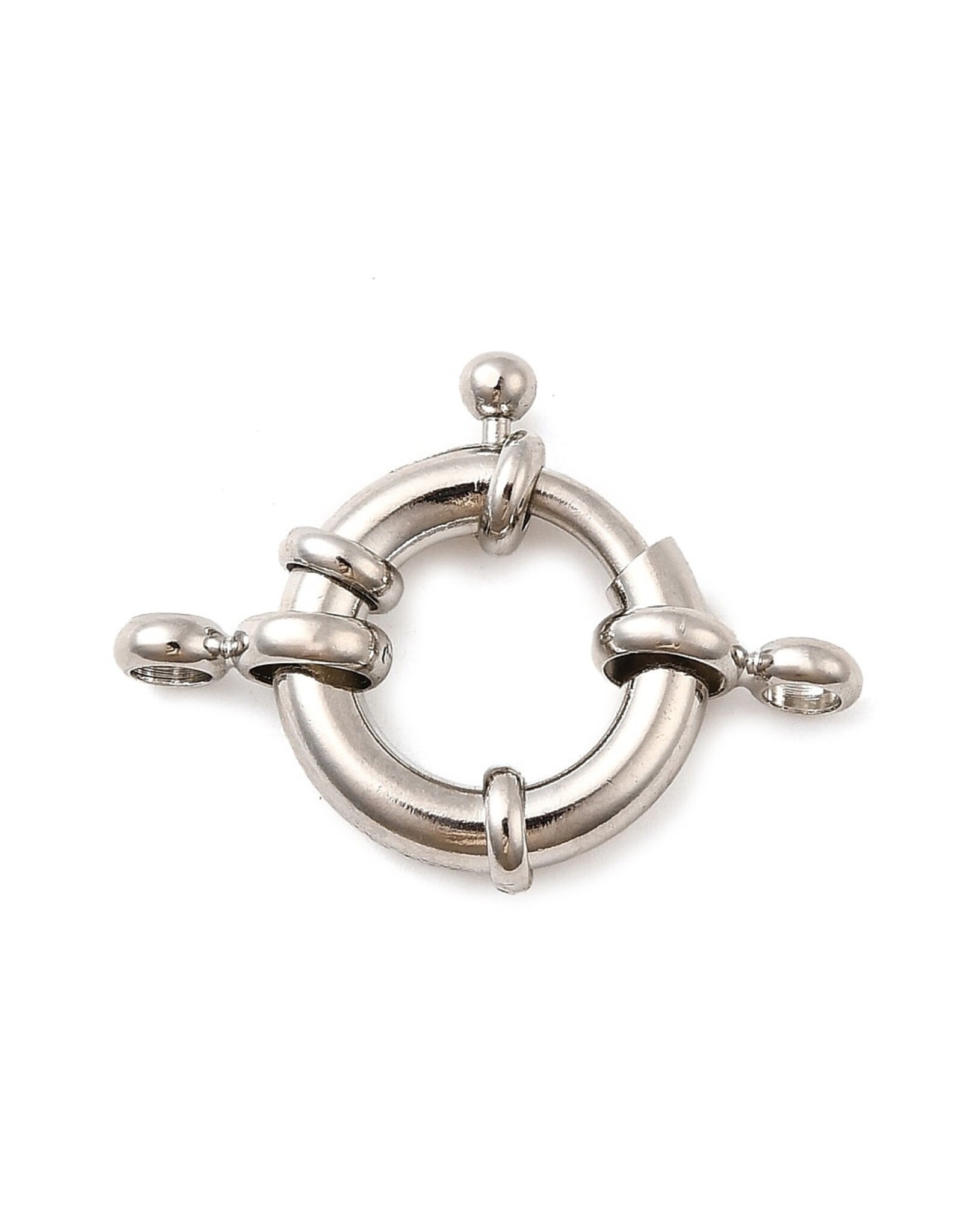 Spring Ring  20mm  Real Platinum Plated  x1  NF