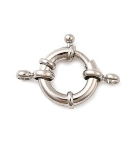 Spring Ring  20mm  Real Platinum Plated  x1  NF