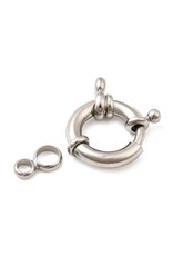Spring Ring  20mm  Real Platinum Plated  x1  NF