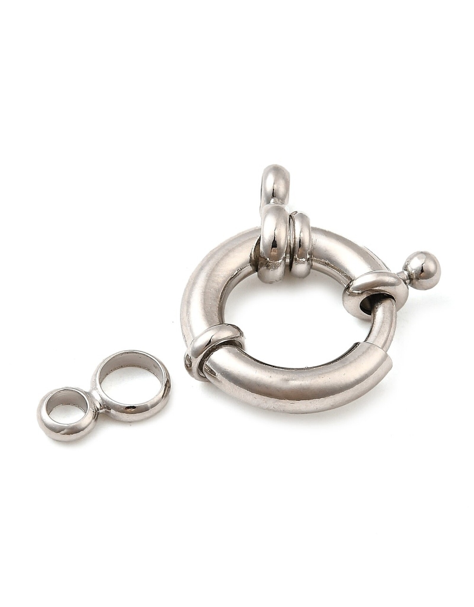 Spring Ring  20mm  Real Platinum Plated  x1  NF