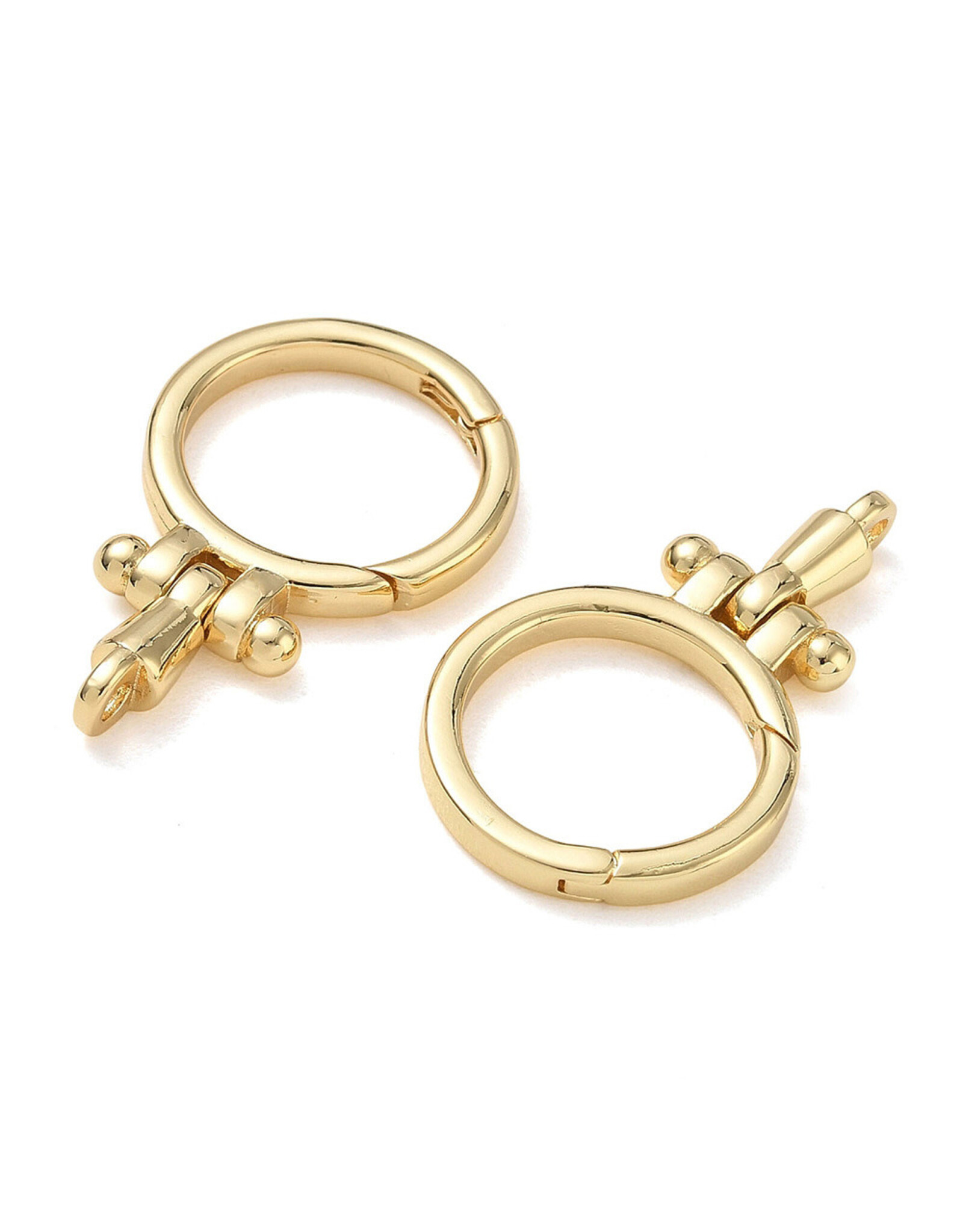 Spring Ring  33mm  18k Gold Plated  x1  NF