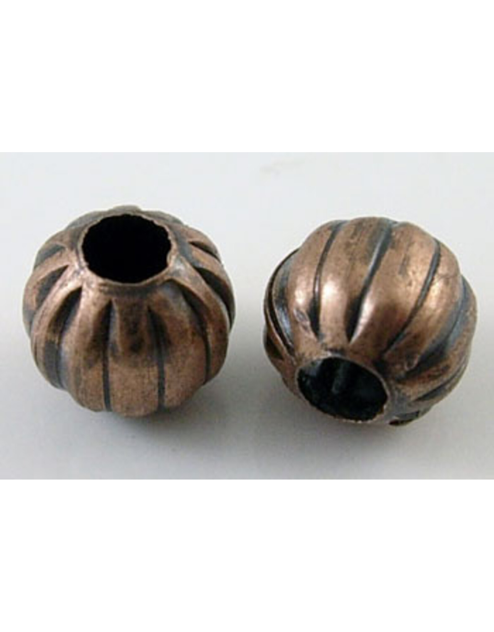 Round Antique Copper Fluted Spacer Bead  8mm  x50 NF