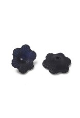11mm Acrylic Flower  Black Matte  x100