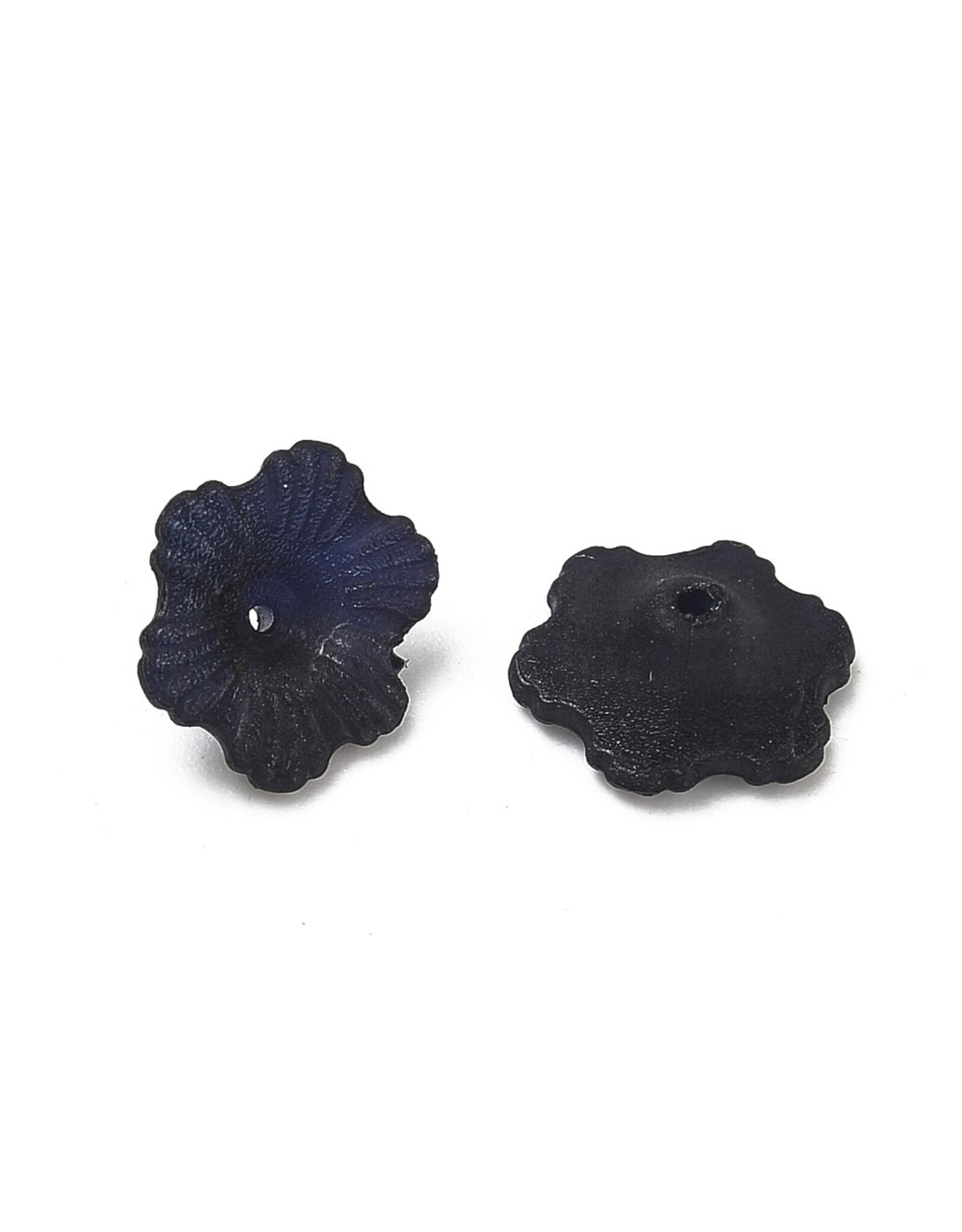11mm Acrylic Flower  Black Matte  x100