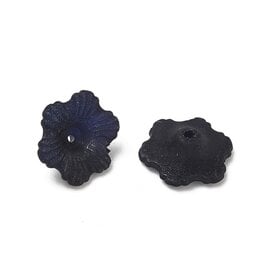 11mm Acrylic Flower  Black Matte  x100